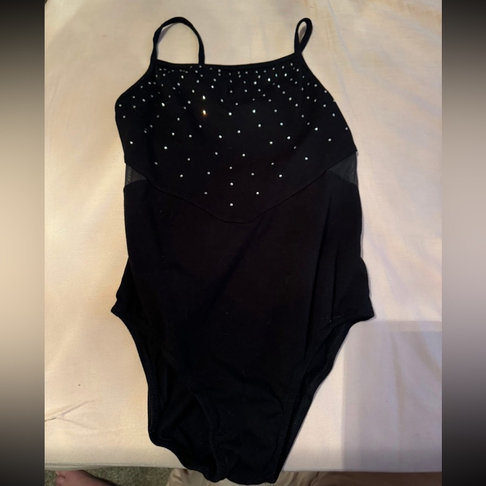 Black Leo with Rhinestone Accents